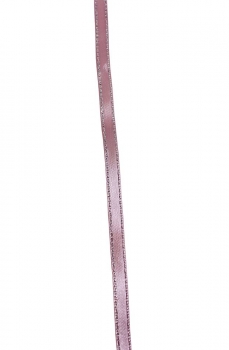 Satin-Geschenkband hellrosa mit Lurex-Silberrand 6mm, 22,5m